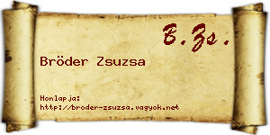 Bröder Zsuzsa névjegykártya